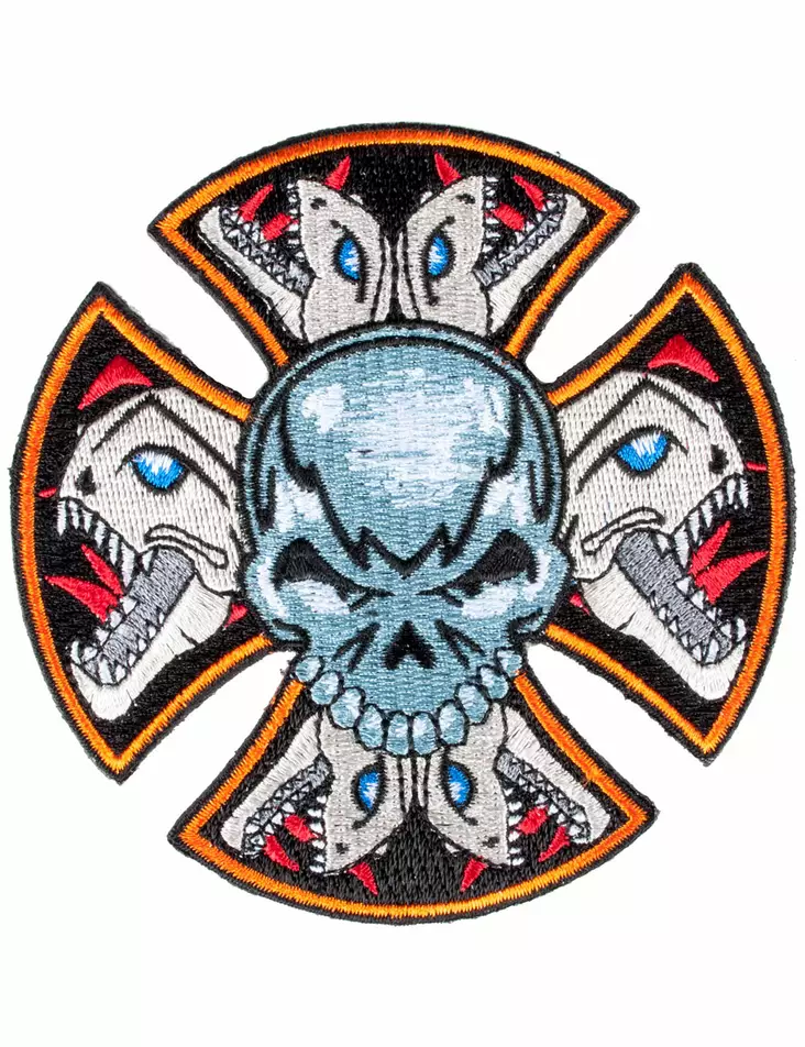 Kangasmerkki, maltanristi hirviöillä - Kangasmerkit - K1038 - 1