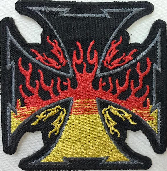 Kangasmerkki, Maltanristi ja liekit - Kangasmerkit - K1278 - 1