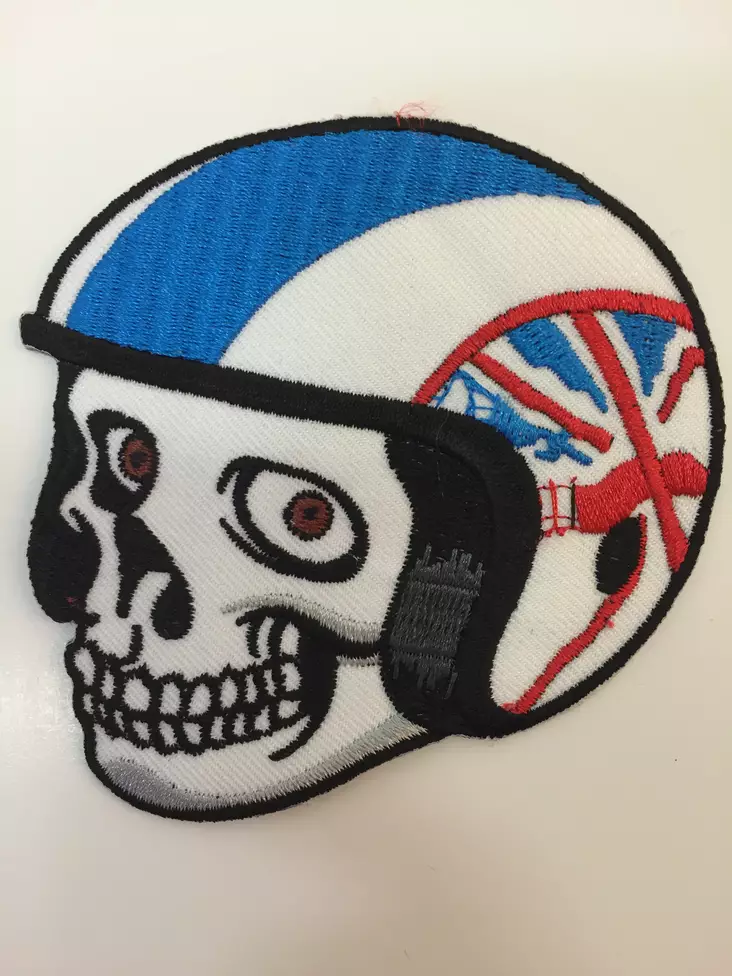 Kangasmerkki, Skull & Helmet - Kangasmerkit - K1088 - 1