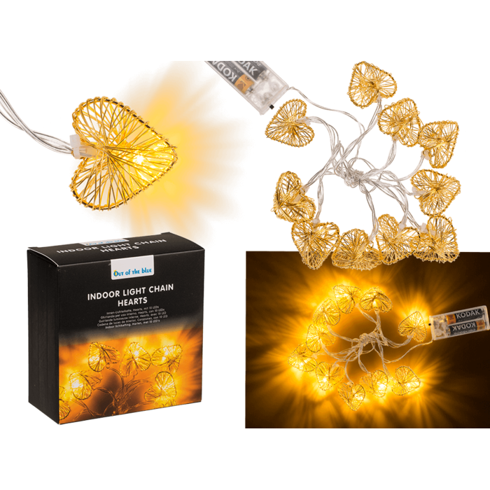 Koristevaloketju Metallilankasydän - Valaisin, valoketju - VALO18 - 1