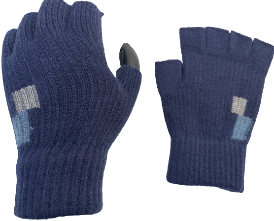 Kynsikkäät navy blue ruutu kuvioilla - Käsineet - AH98 - 1