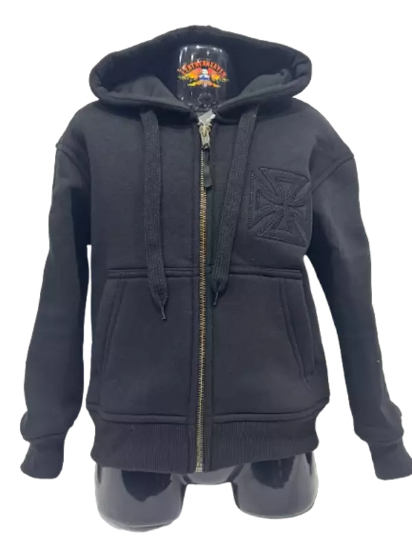 Lasten Huppari liekki maltanristi musta - Hupparit ja Takit - KID548 - 1