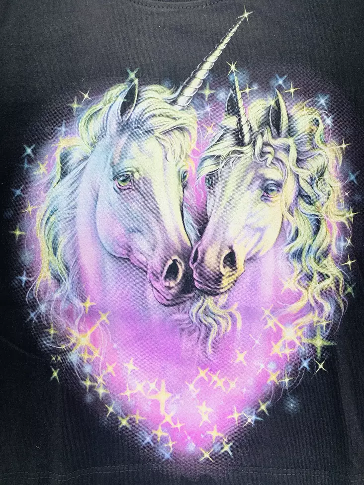 Lasten Tpaita Unicorn pari pinkkisydän - T-paidat - KID508 - 1