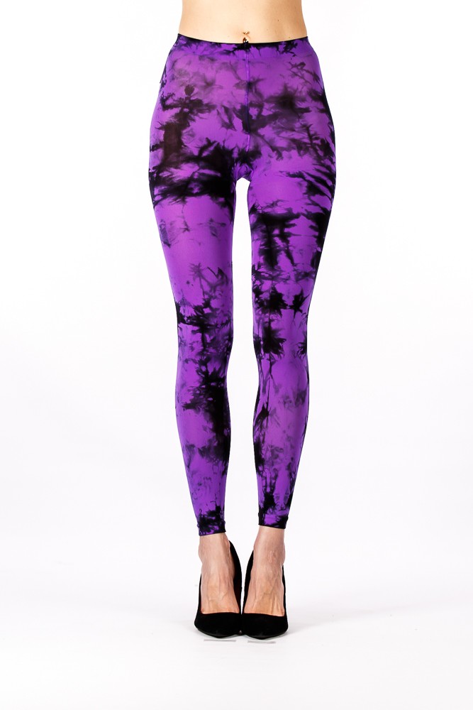 Legginsit musta/violetti onesize - Leggingsit - LEG488 - 1