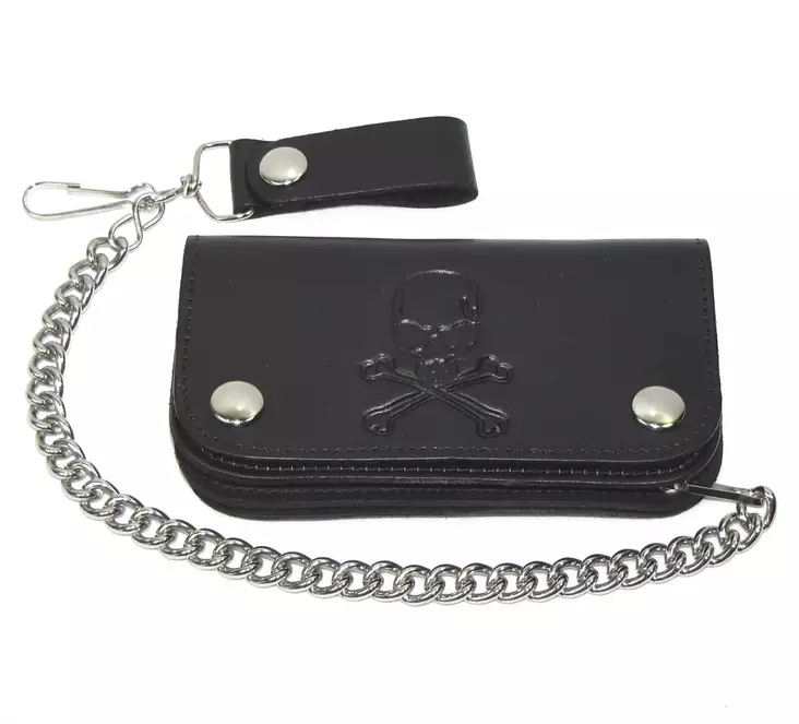 Lompakko musta nahka, Piraattikallo - Lompakot ja rahakukkarot - MAS38 - 1