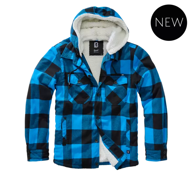 Lumberjacket sinimusta hupulla - Kangastakit - T528 - 1