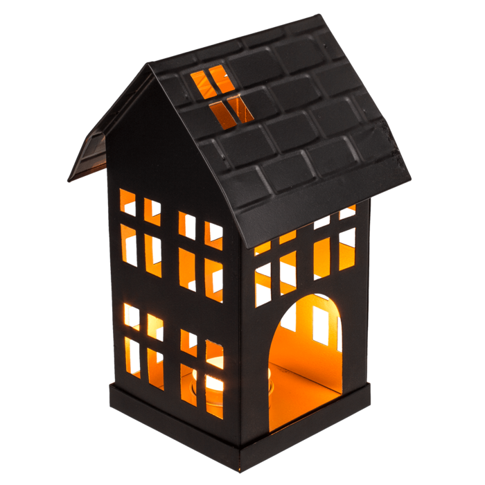 Metallilyhty Talo tuikulle, 2 krs - Lyhty valaistus kynttilät - PRT1208 - 1