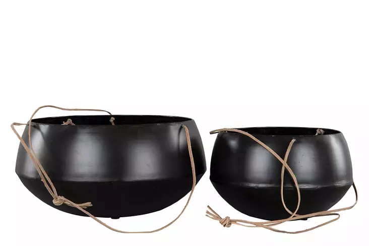 Metallinen amppeli ruukku, musta - Ruukut, maljakot - RUUKKU8 - 1