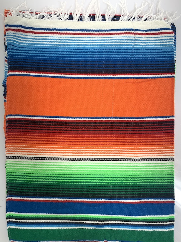 Mexico viltti oranssi raita sileä materi - Kodin tekstiilit - MEX28 - 1