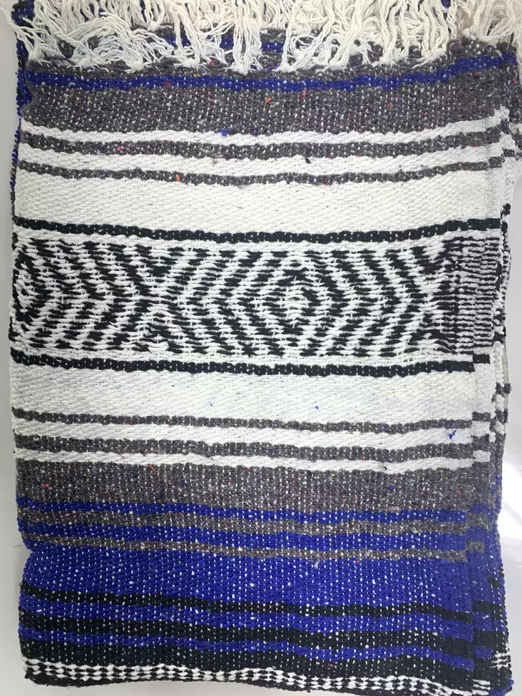 Mexico viltti syväsininen harmaa valkoin - Kodin tekstiilit - MEX18 - 1