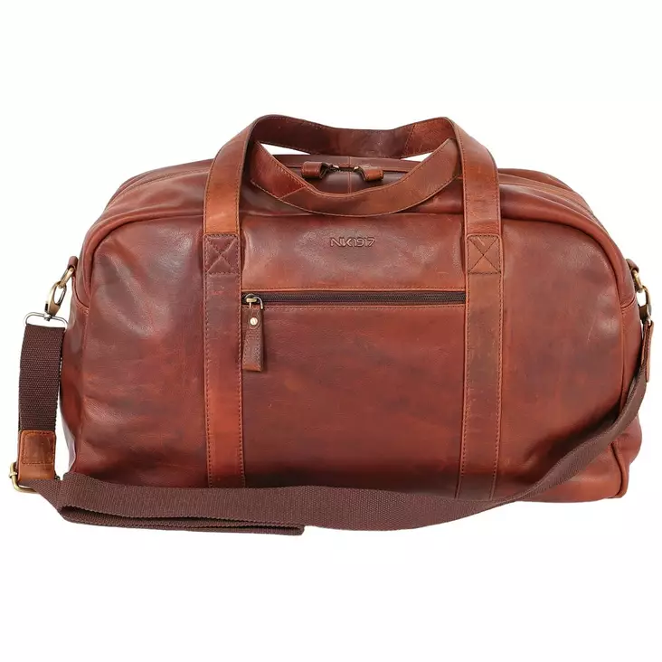 Nahkalaukku ruskea antiikkinahka - Laukut - NL708 - 1