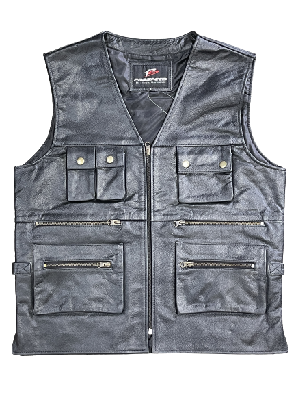 Nahkaliivi 9-tasku suoramalli, hunting - Nahkaliivit - LI58 - 1