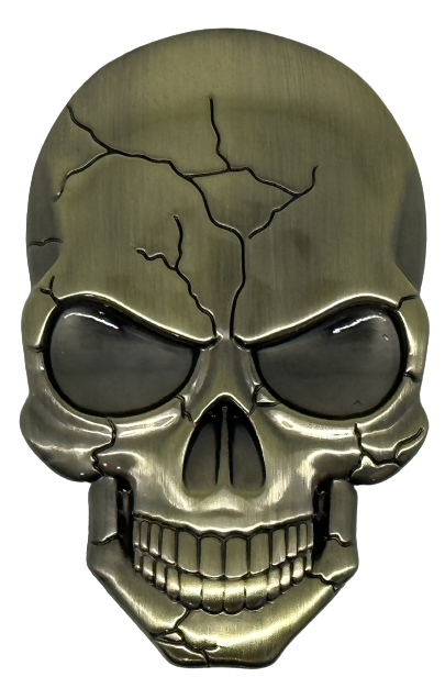 Pääkallo merkki alumiinia 67x42x3mm - Tarrat - TAR318 - 1