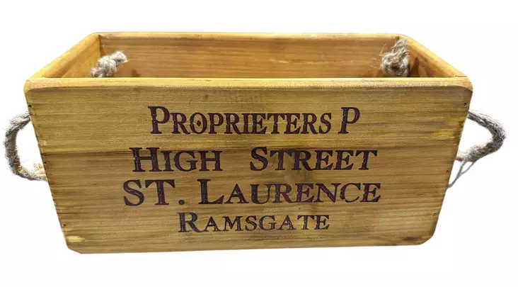 Puinen laatikko köysikahvoilla, S - Korit ja tarjottimet, sisustuslaatikot - PUU18 - 1