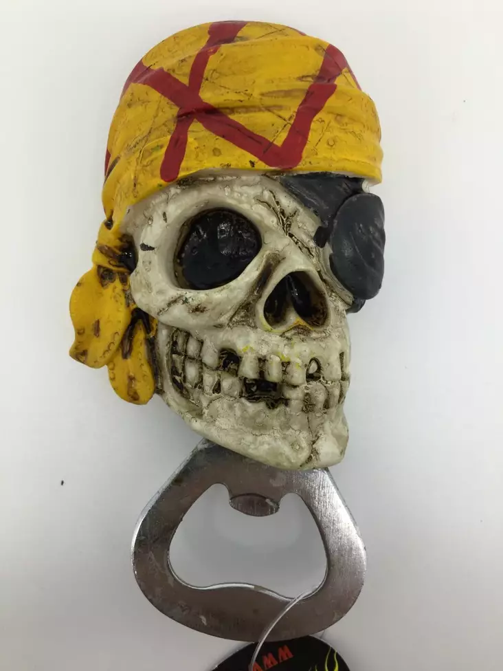 Pullonavaaja kallo, keltainen huivi - Keittiötarvikkeet - PRT658 - 1