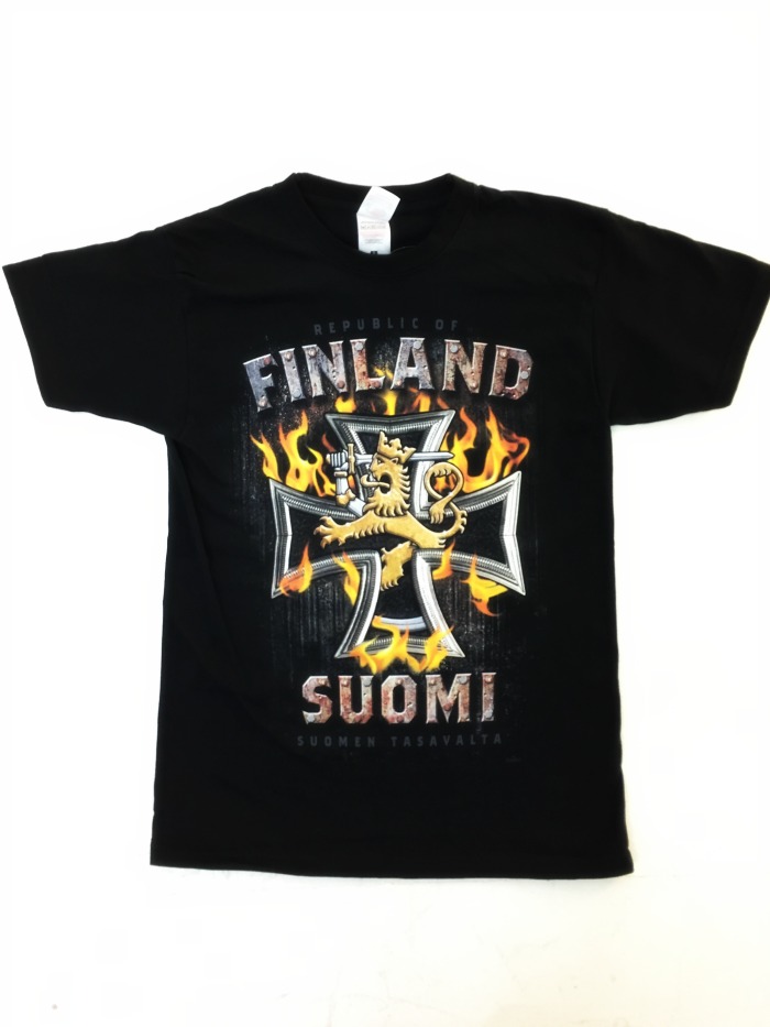 T-paita, Maltanristi ja liekit leijona - T-paidat - TP1128 - 1