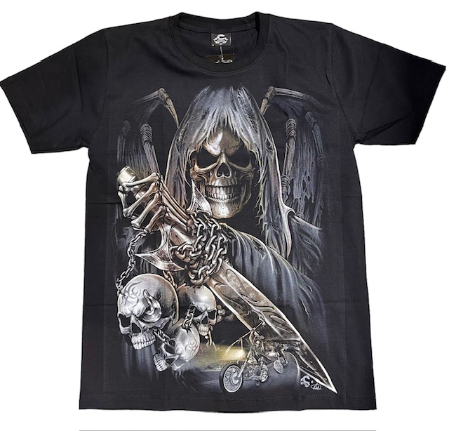 T-paita Skeleton Biker, musta - T-paidat - TP1348 - 1