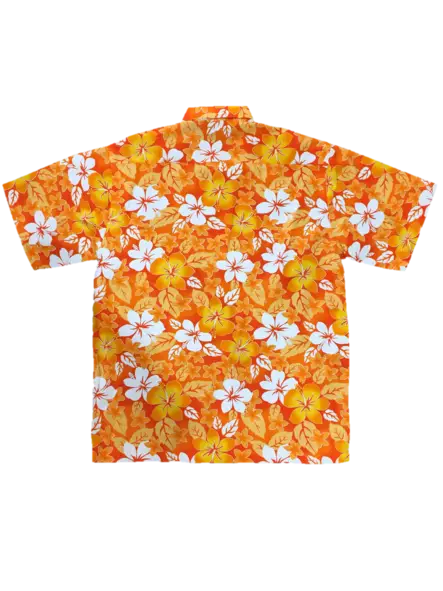 Havaijipaita, Oranssi, oranssit kukat - Kauluspaidat - KP189 - 2