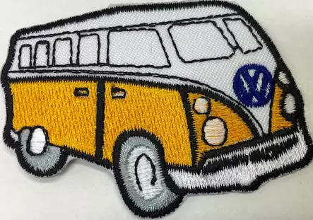 Kangasmerkki-VW Kleinbus-keltainen - Kangasmerkit - K1199 - 1