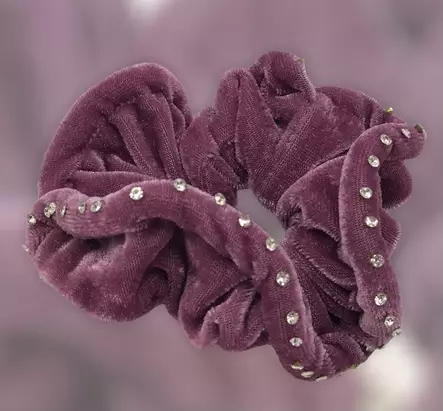 Vanha rosa, samettiscrunchie - Hiuskoristeet - PIN349 - 2