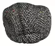 Flatcap Mustavalko Tweed väripilkuin - Flat Capit - LC819 - 3
