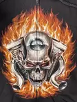 Huppari Flaming Motor Skull, musta - Hupparit - CU619 - 4