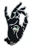 Kangasmerkki Hand Eye Ok - Kangasmerkit - K1639 - 1