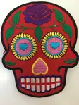 Kangasmerkki, Sugar Skull, punainen - Kangasmerkit - K1109 - 1