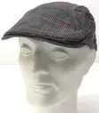 Lätsä, harmaapuna ruutu flat cap - Flat Capit - LC449 - 1