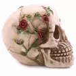 Pääkallo Skull with Red Small Roses - Kallot, Halloweenrekvisiitta - HOR709 - 4