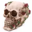 Pääkallo Skull with Red Small Roses - Kallot, Halloweenrekvisiitta - HOR709 - 1