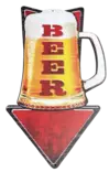 Peltikyltti BEER nuoli retro kyltti - Taulut, kehykset - PELT149 - 2