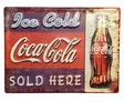 Peltikyltti Coca Cola sold here - Taulut, kehykset - PELT279 - 1
