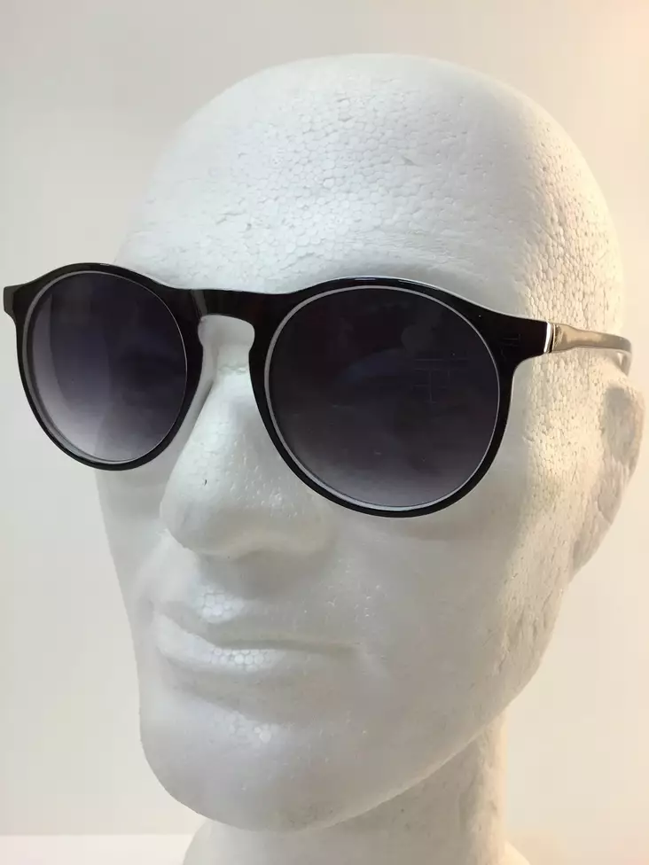 Aurinkolasit,pyöreä linssi, musta/valko - Aurinkolasit - ARS419 - 1