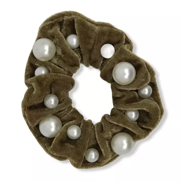 Beige hiusdonitsi helmillä - Hiuskoristeet - PIN319 - 1