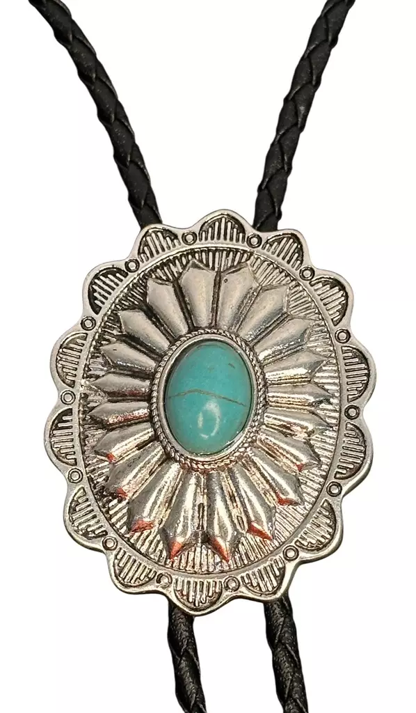 Bolo, Ovaali turkoosilla kivellä - Kravatit ja bolo - BA349 - 1