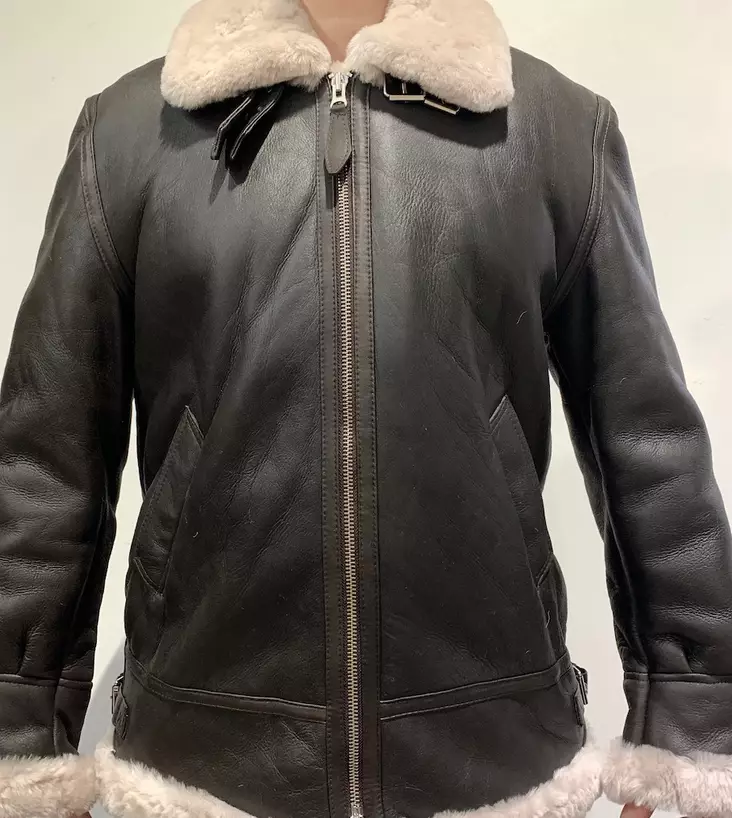 Bomber B3 lentäjän nahkatakki ruskea - Nahkatakit - T459 - 1