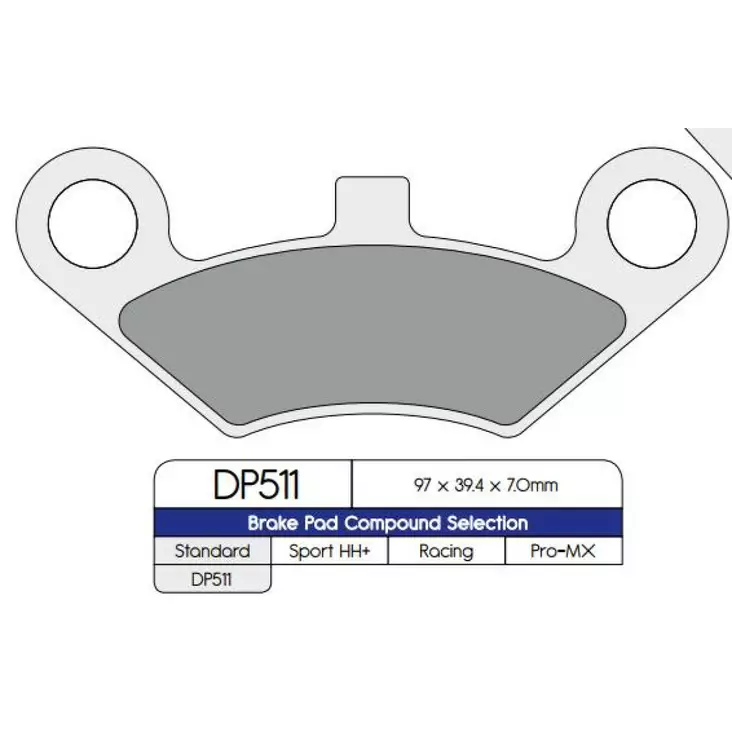 BRAKE PAD DP SINTERED REPLACEMENT STREET TOURING OFF-ROAD/ATV - Jarrupalat - 17212489 - 1