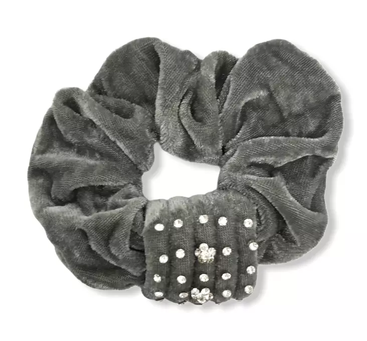 Harmaa hiusdonitsi koristekivillä - Hiuskoristeet - PIN339 - 1