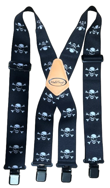 Henkselit 50mm pääkallo mustat lukot - Henkselit - HEN49 - 1