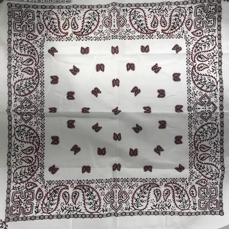 Huivi valkoinen, ruskea kasmirkuvio - Huivit - HU449 - 1