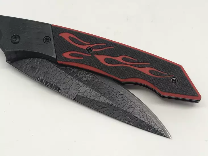 Kääntöveitsi punaiset liekit klipsillä - Leathermanit ja veitset - FM39 - 1