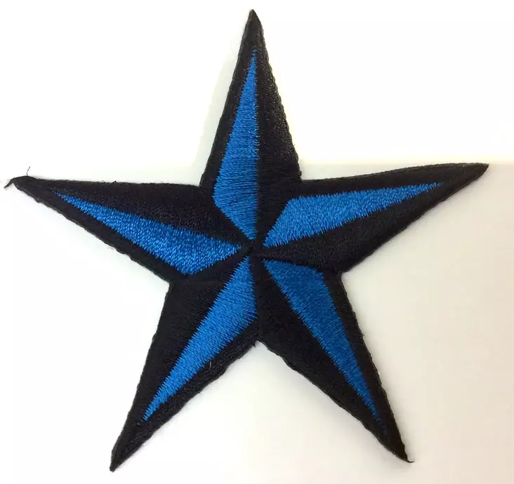 Kangasmerkki, Nautical star sininen - Kangasmerkit - K859 - 1