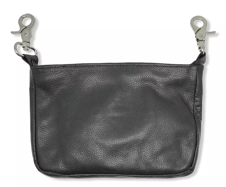 Käsilaukku vyölenkeillä, musta nahka - Laukut - NL809 - 1