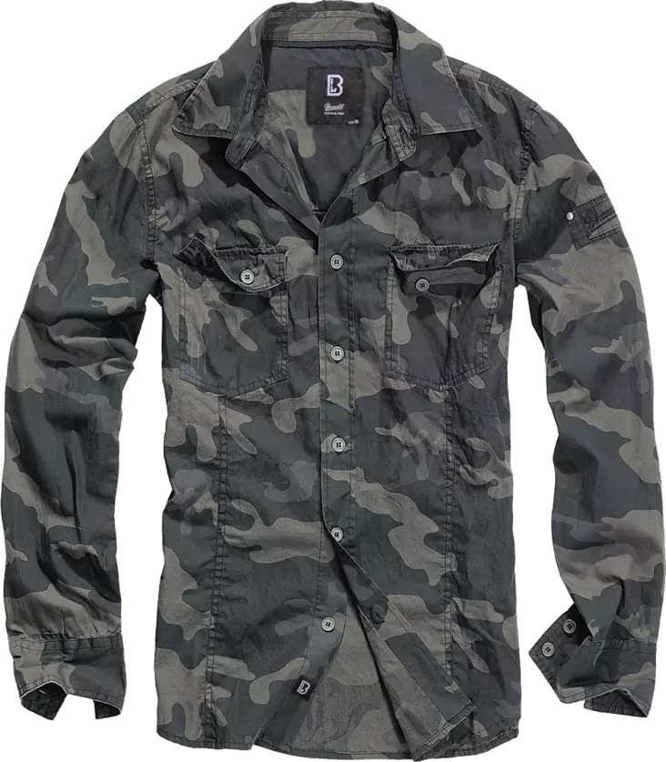 Kauluspaita, Brandit, darkcamo slimfit - Kauluspaidat - KP169 - 2