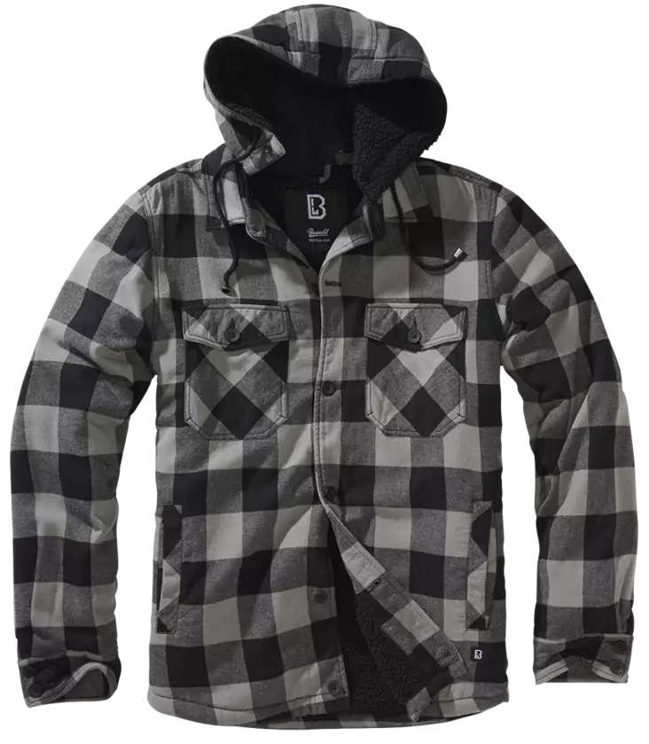Lumberjacket hupulla musta hiilenharmaa - Kangastakit - T559 - 1