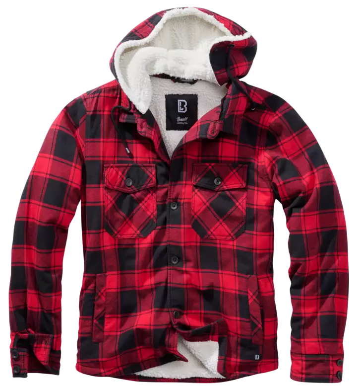 Lumberjacket hupulla Punamusta - Kangastakit - T449 - 1