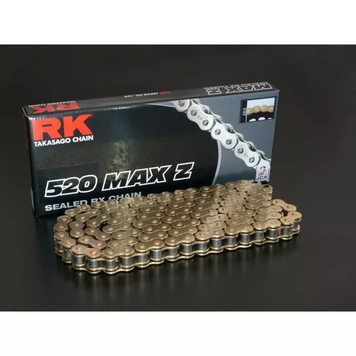 MAX-Z 120 CLIP & RIVET LINK 520 X-RING REPLACEMENT DRIVE CHAIN / GOLD|GOLD / CARBON ALLOY STEEL - Ketjut ja ketjulinkit - 12231009 - 1