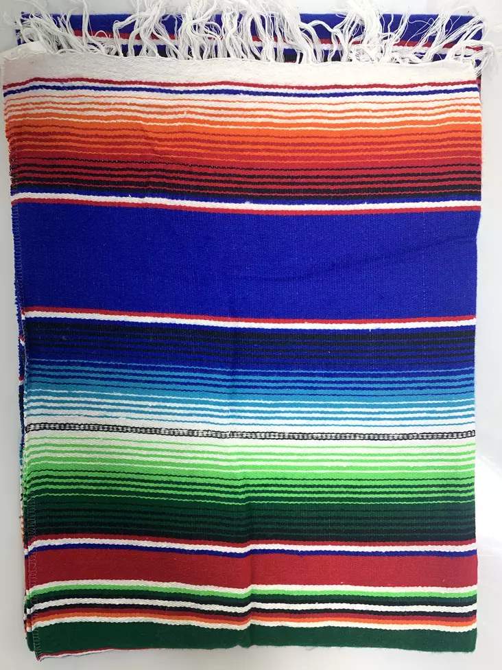 Mexico viltti Sininen raita sileä - Kodin tekstiilit - MEX29 - 1