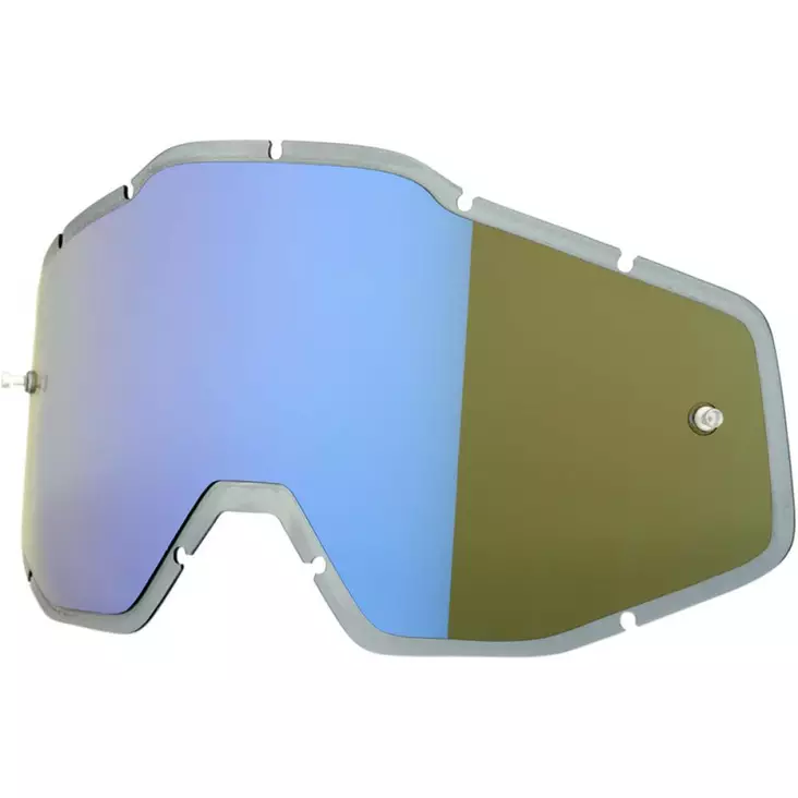 MIRROR BLUE/SMOKE ANTI-FOG INJECTED REPLACEMENT LENS FOR 100% GOGGLES - Ajolasien tarvikkeet - 26020789 - 1